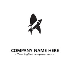 Rocket silhouette logo company design vector illustration