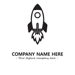 Rocket silhouette logo company design vector illustration