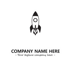 Rocket silhouette logo company design vector illustration