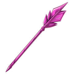 Bold Arrow with Striking Contours in Vibrant Magenta Isolated on Transparent Background