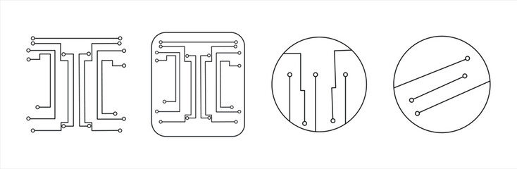 circuit board icon set