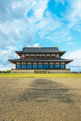 【奈良県】平城宮跡 大極殿と青空の風景