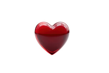Fototapeta premium Shiny red heart shaped object with reflective surface on black background, cut out