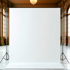 photobooth in the room with white blank