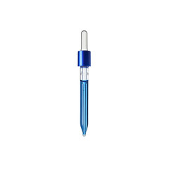 Blue Liquid in Glass Pipette with Blue Cap - Science, Beauty, or Medical Concept