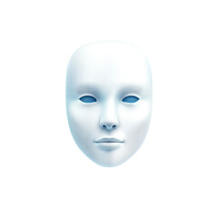 Futuristic White Mask Anonymous Digital Face