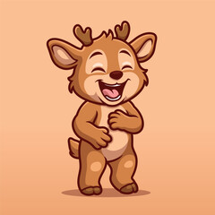 Laughing Deer Cartoon Character