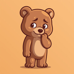 Shy Bear Cartoon Character