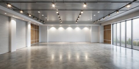 Fototapeta premium A spacious empty room with a minimalist background, ideal for showcasing products in modern and sleek style