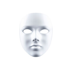 Blank White Mask, Anonymous Identity, Faceless Persona, Theatrical Mask