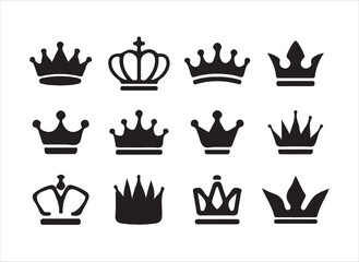Thin Line Crown Vector Icon