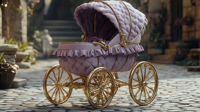 Luxurious vintage-style stroller