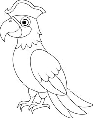 Pirate parrot outline stands boldly, showcasing its unique style against a transparent background