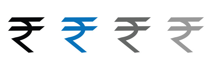 Indian rupee icon logo set vector . Vector Illustration .EPS 20 . 