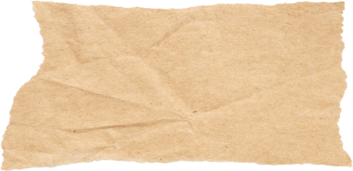 piece of brown paper tear isolated on white background
