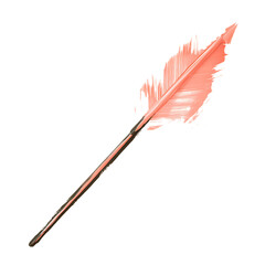 Artistic Arrow with Creative Brush Strokes in Soft Isolated on Transparent Background