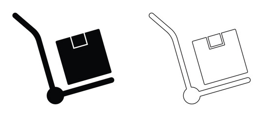Cart Box icon set. Cart Box icon vector for web, computer and mobile app. Cart Box solid and line icon set.