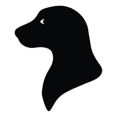Black and white vector illustration of an animal head silhouette, symbolizing a horse or woman icon design
