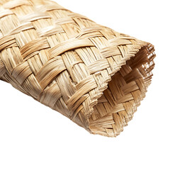 Minimalist Woven Straw Beach Mat with a Refined Design Isolated on Transparent Background