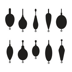 Fishing Floats Silhouette Vector Illustration © Think Studio