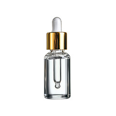 Naklejka premium Clear Glass Dropper Bottle with Gold Cap - Skincare Serum Packaging Mockup