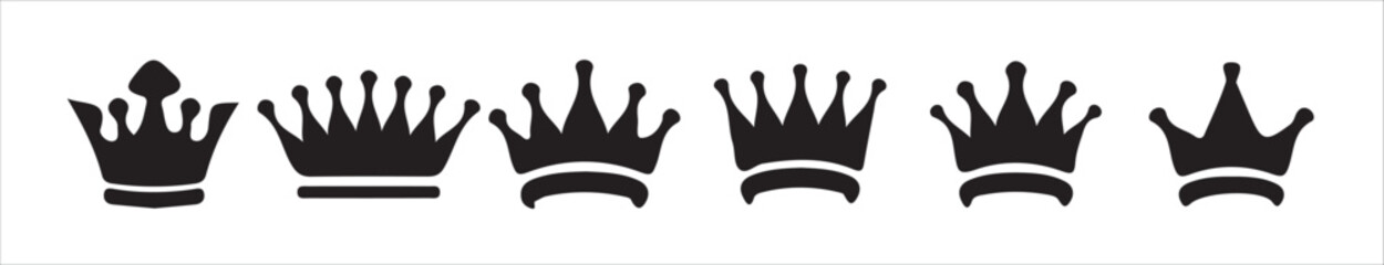 Royal Emblem Icons – Crown Vector Silhouettes