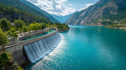 Emosson Dam in Valais Switzerland A Stunning Alpine Reservoir with Turquoise Water and Mountain Views