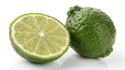 Kaffir Lime on White Background