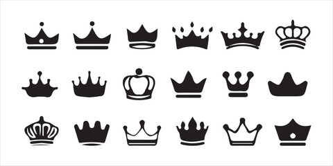 Royal Silhouette Crown Icons | Vector Pack for Elite Designs