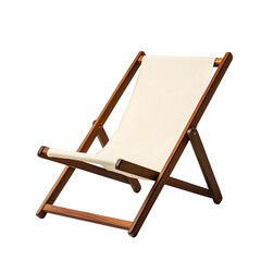 Minimalist Fold Away Wooden Beach Chair with a Slee Isolated on Transparent Background