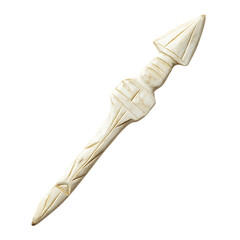 A Carved Bone Arrow with Inuit Inukshuk Arctic Navi Isolated on Transparent Background