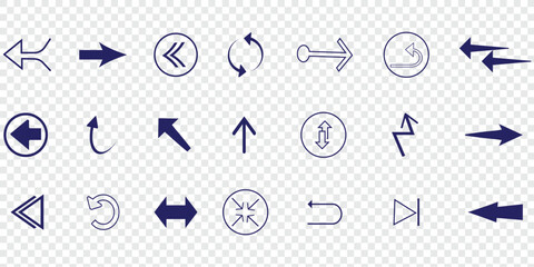 set of arrow icons  in various shapes and directions. eps 10.