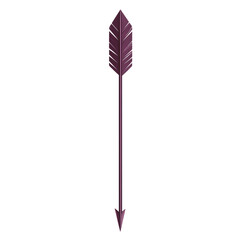 Contemporary Arrow with Clear Vectors in Rich Plum Isolated on Transparent Background