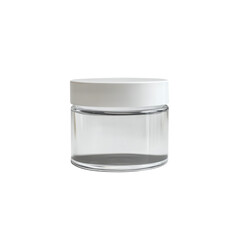 Clear Plastic Jar with White Lid - Mockup for Cosmetics, Skincare, or Food Products