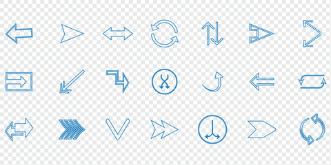set of arrow icons  in various shapes and directions. eps 10.