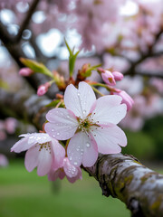 Macro cherry blossom in spring