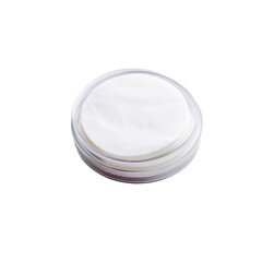 White Cream in Clear Jar with Cotton Round