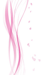 ピンクの花びらと曲線2　16:9 縦