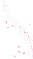 ピンクの花びらと曲線4　16:9 縦