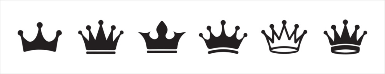 Ornate Royal Crown Vector Set