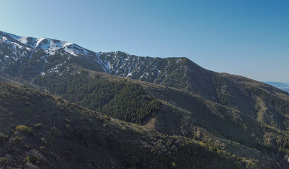 Aerial Spring Sunrise Hiking Views of Malans Peak Ogden Utah