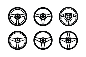 Flat Steering Wheel Vector for Vehicles