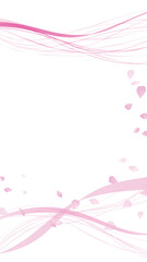 ピンクの花びらと曲線3　16:9 縦