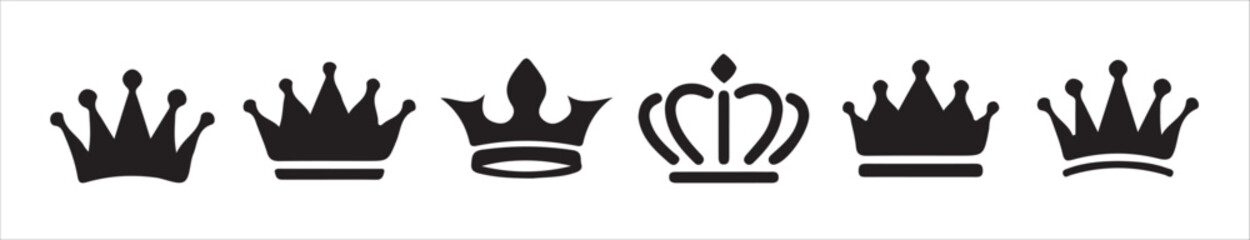 Hand-Drawn Crown Vector Set – Artistic Royal Sketch Icons