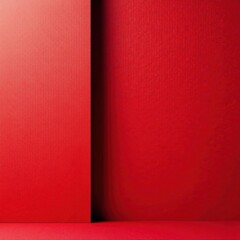 Fototapeta premium Half-wall vibrant red, heavily textured finish, decor, brush