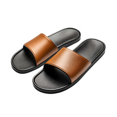 Sleek Slip On Sandals with a Modern Minimalist Desi Isolated on Transparent Background