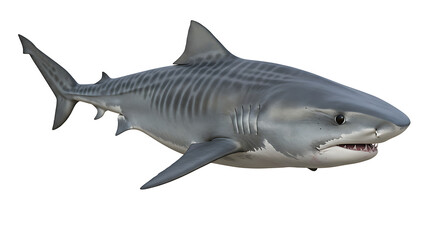 Obraz premium Tiger Shark: A Powerful Aquatic Predator in Realistic Style