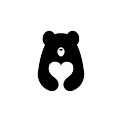 Heart Belly Bear Logo – Friendly Mascot Brand Design
