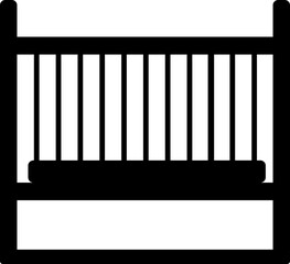 Rounded Filled Baby Bed Icon