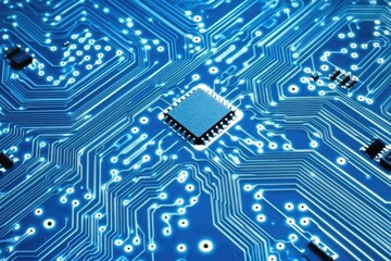 Fototapeta premium Circuit board close-up. Complex electronic components
